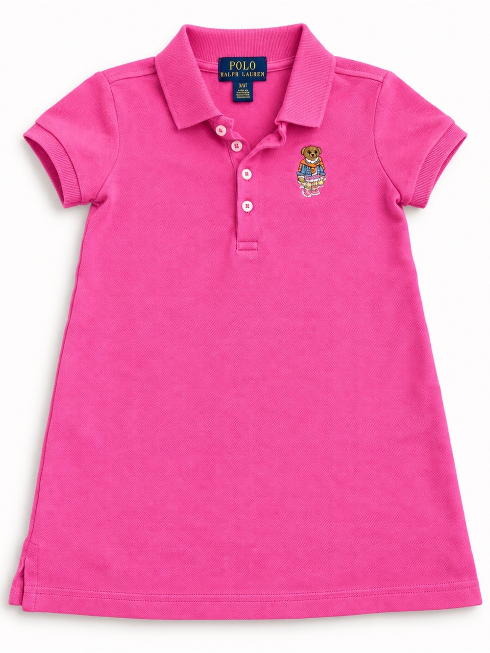 Polo by Ralph Lauren Hot Pink Girls' Polo Dress with Bear Patch
